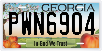 GA license plate PWN6904