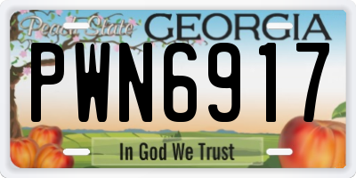 GA license plate PWN6917