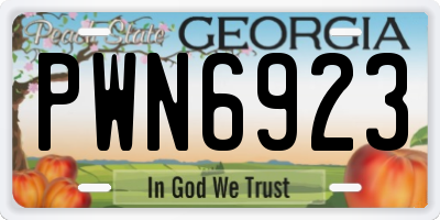 GA license plate PWN6923