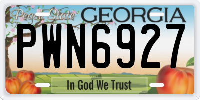 GA license plate PWN6927