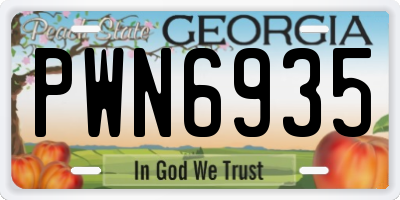 GA license plate PWN6935