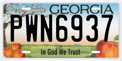 GA license plate PWN6937