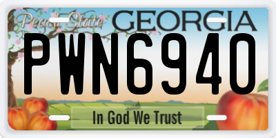 GA license plate PWN6940