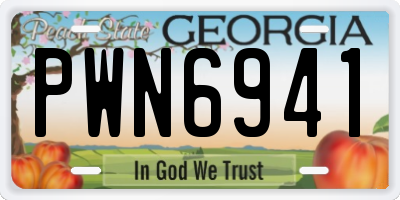 GA license plate PWN6941