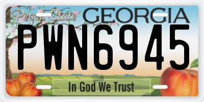GA license plate PWN6945