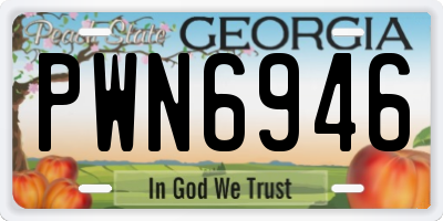 GA license plate PWN6946