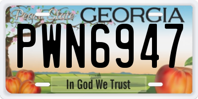 GA license plate PWN6947