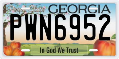 GA license plate PWN6952