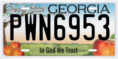 GA license plate PWN6953