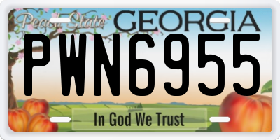 GA license plate PWN6955