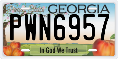 GA license plate PWN6957