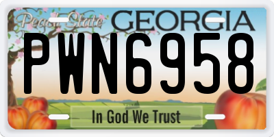 GA license plate PWN6958