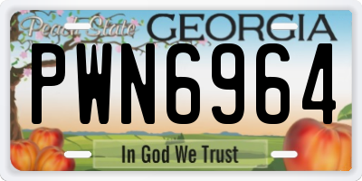 GA license plate PWN6964