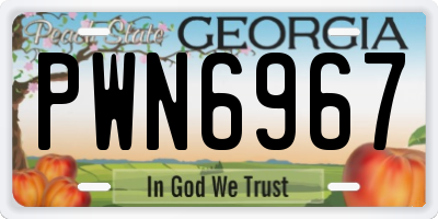 GA license plate PWN6967