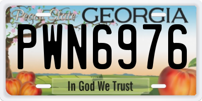 GA license plate PWN6976