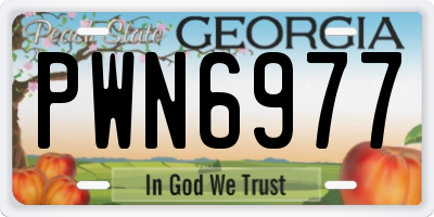 GA license plate PWN6977