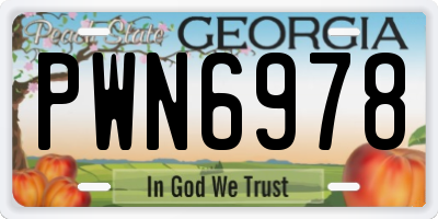 GA license plate PWN6978