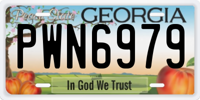 GA license plate PWN6979
