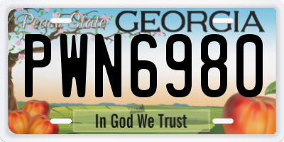 GA license plate PWN6980