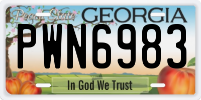 GA license plate PWN6983
