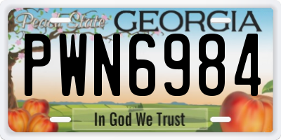GA license plate PWN6984