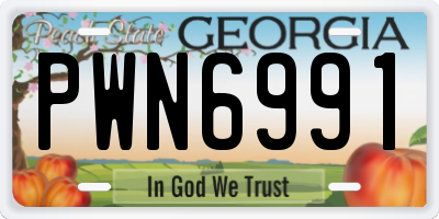 GA license plate PWN6991