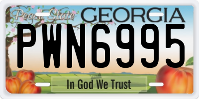 GA license plate PWN6995