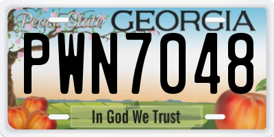GA license plate PWN7048