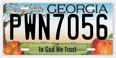 GA license plate PWN7056
