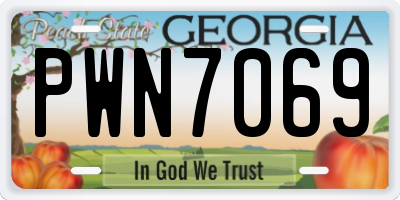 GA license plate PWN7069