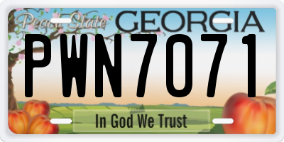 GA license plate PWN7071