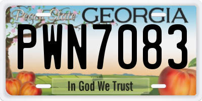 GA license plate PWN7083