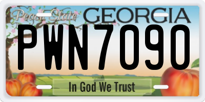 GA license plate PWN7090