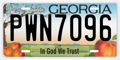 GA license plate PWN7096