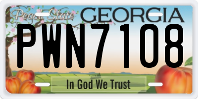 GA license plate PWN7108