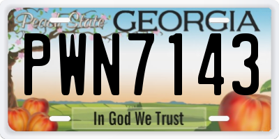 GA license plate PWN7143