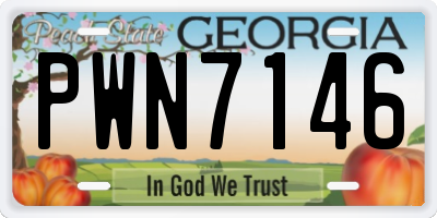 GA license plate PWN7146