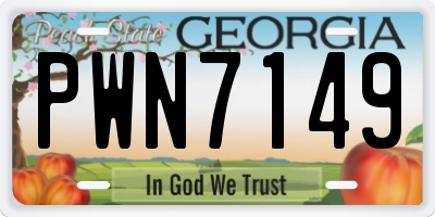 GA license plate PWN7149