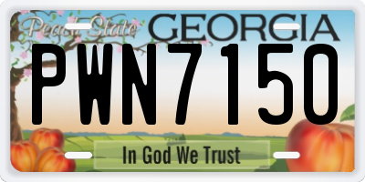 GA license plate PWN7150