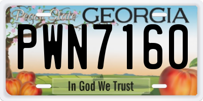 GA license plate PWN7160
