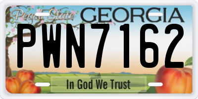 GA license plate PWN7162