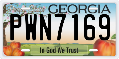 GA license plate PWN7169