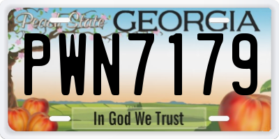 GA license plate PWN7179