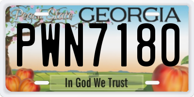 GA license plate PWN7180
