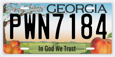 GA license plate PWN7184