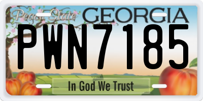 GA license plate PWN7185