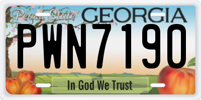 GA license plate PWN7190