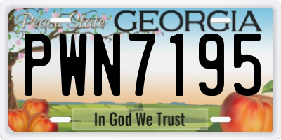 GA license plate PWN7195