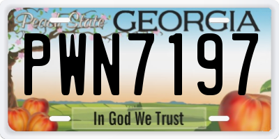 GA license plate PWN7197