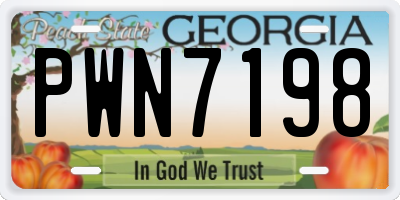 GA license plate PWN7198